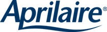 A blue aprilaire logo on a white background