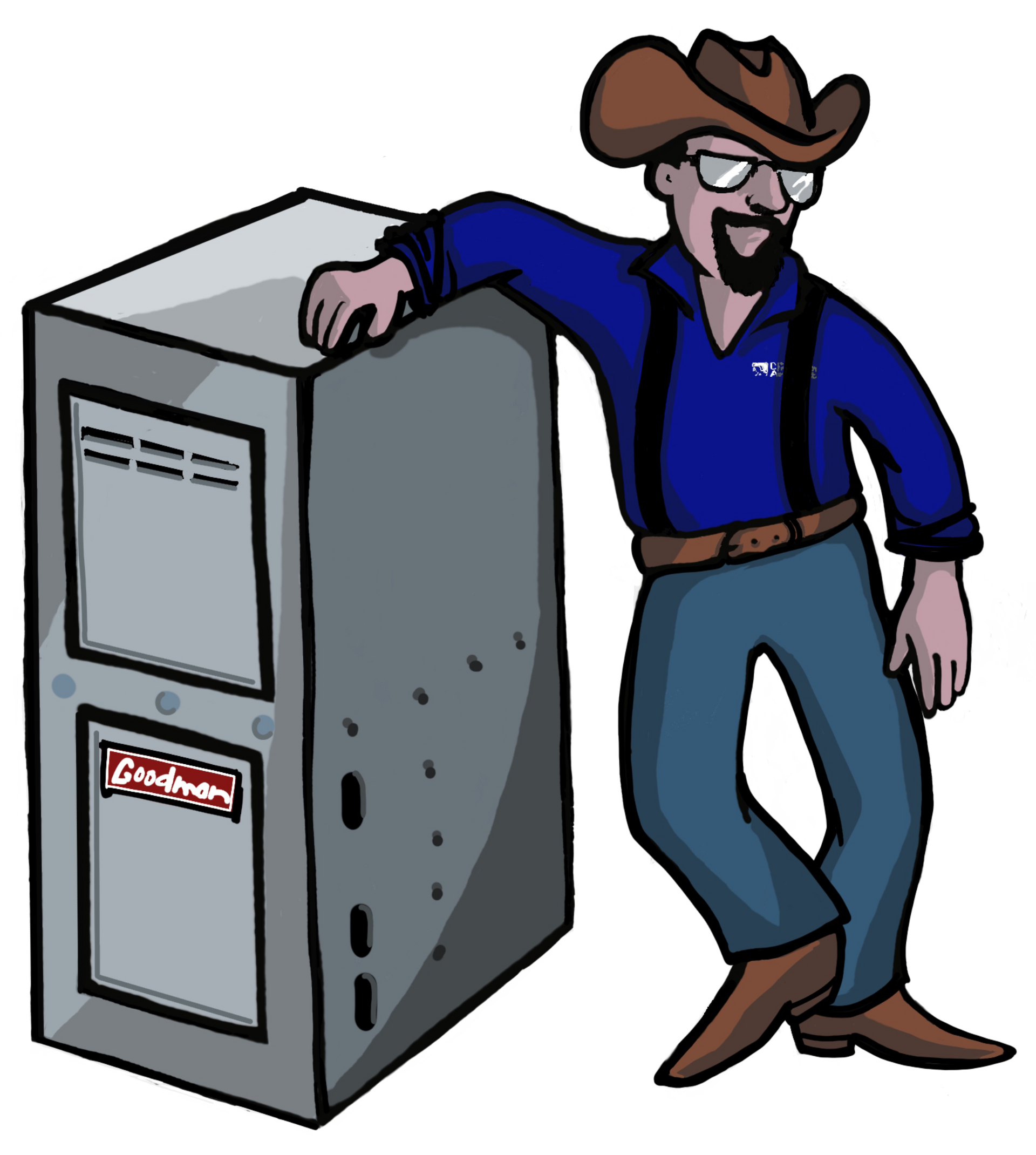 A man wearing a cowboy hat leans against a box