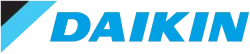 The daikin logo is blue and black on a white background.