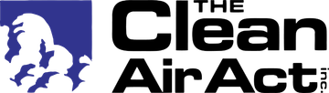 A logo for the clean air act with a blue background