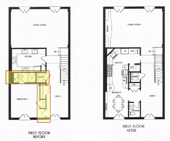 Blue Print of Kitchen Remodel