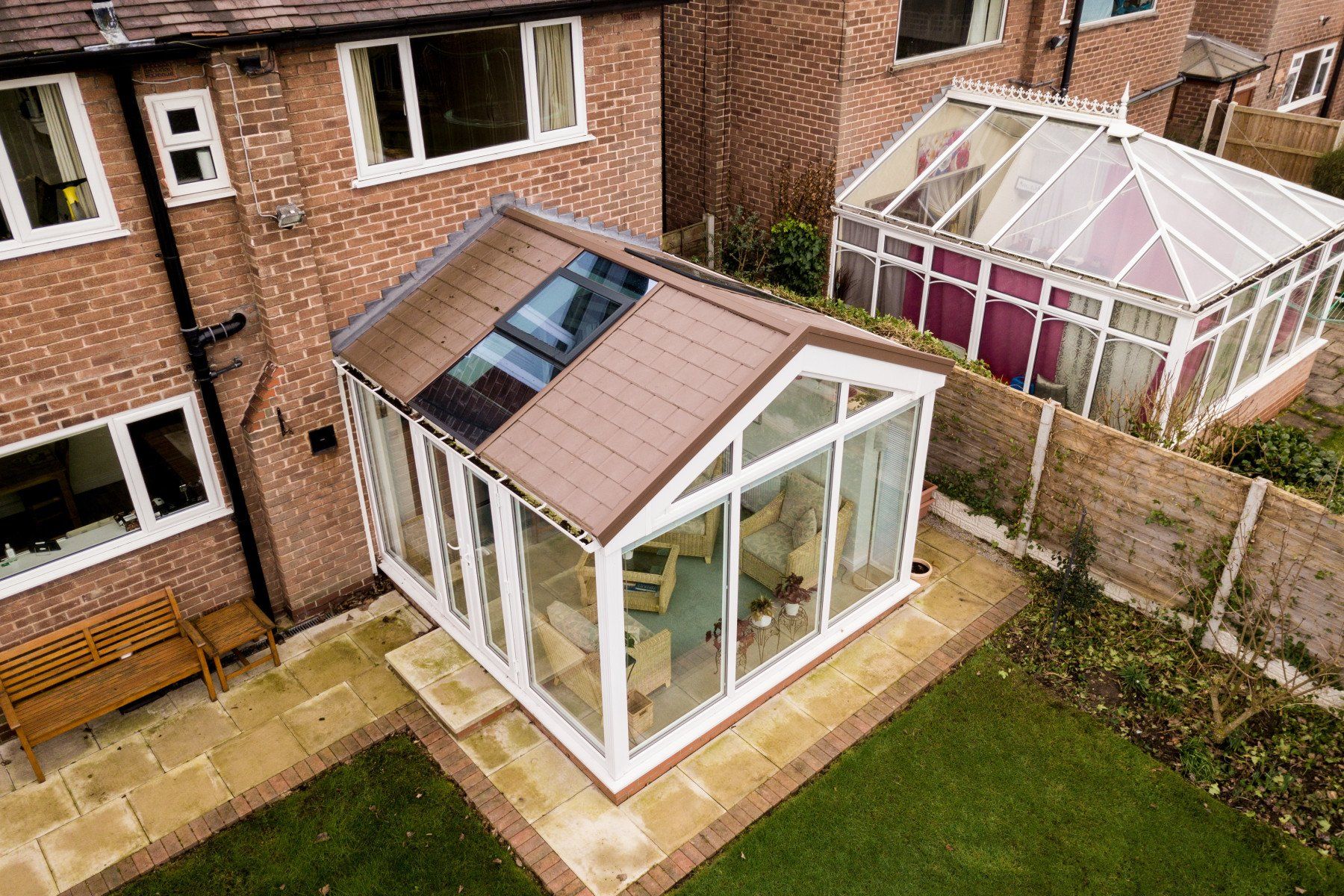 Gable End Conservatory with solid roof