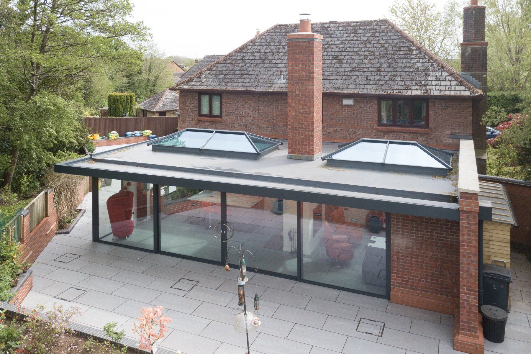 Lantern Conservatory with sliding patio doors
