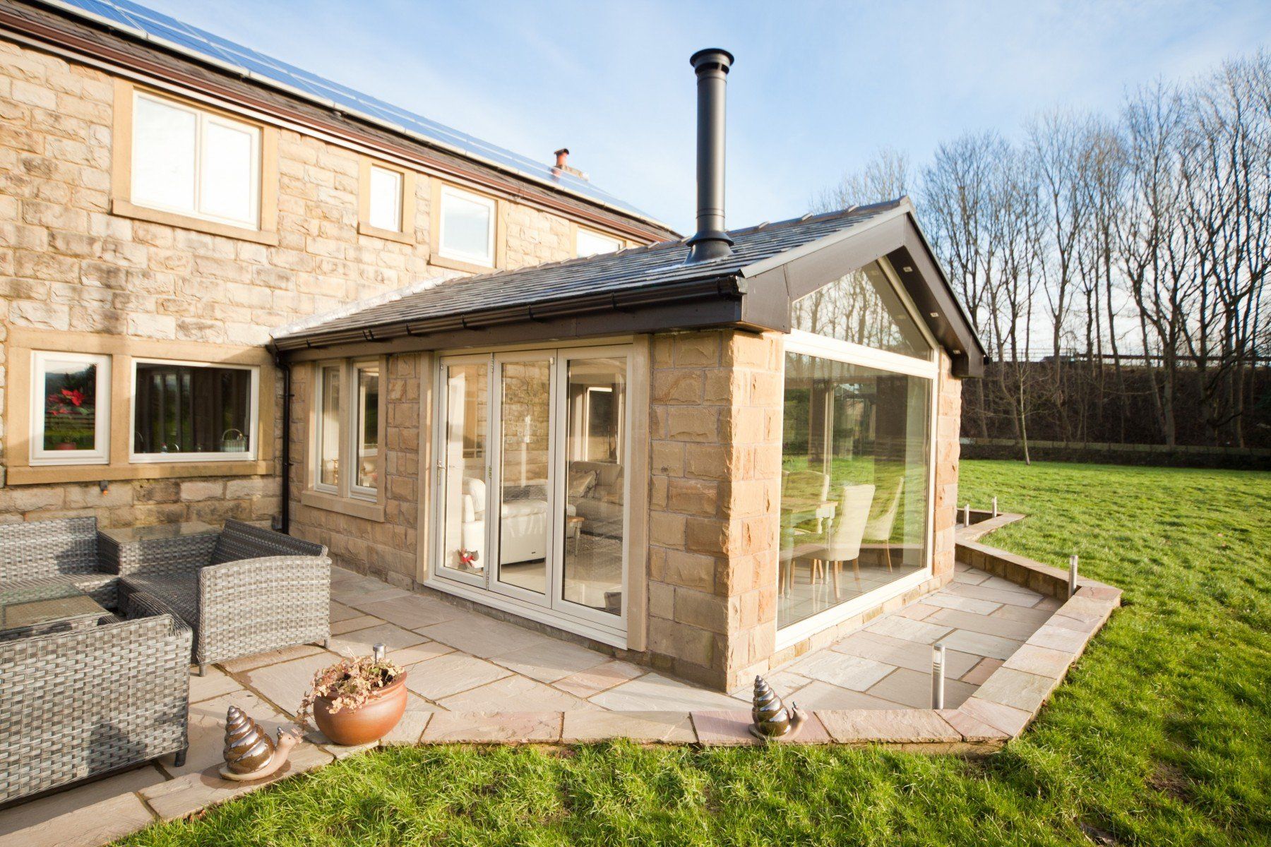 Solid Roof Conservatory with wood burner