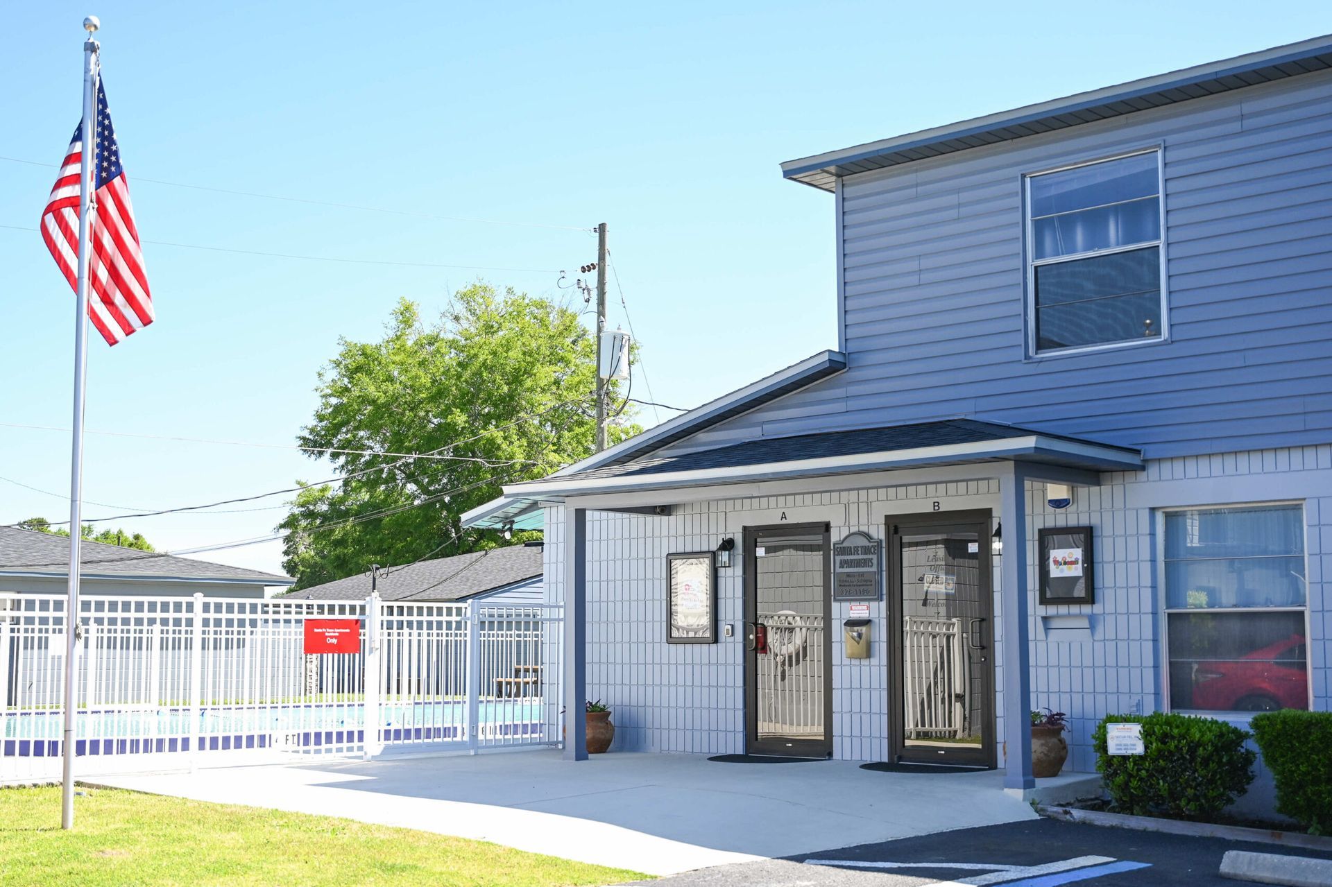 Photo of an office building for an apartment community