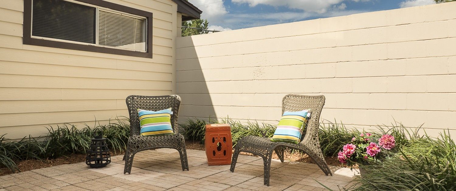 Photo of a lounge area outside