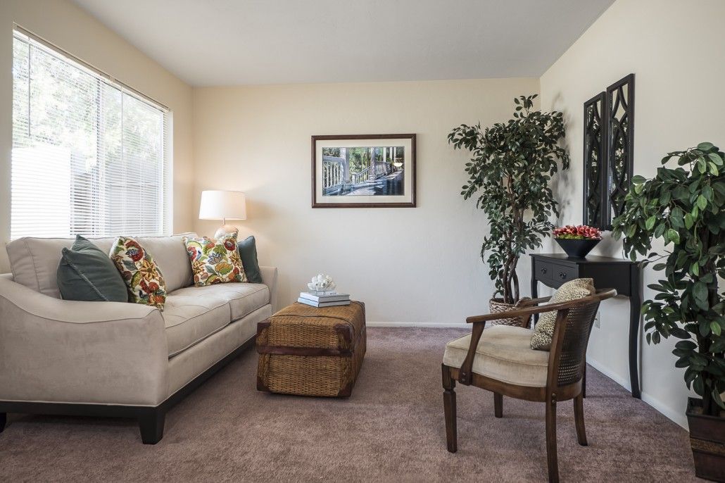 Photo of a living room with a wide window