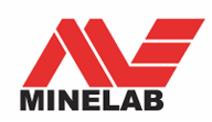 The minelab logo is red and black on a white background.