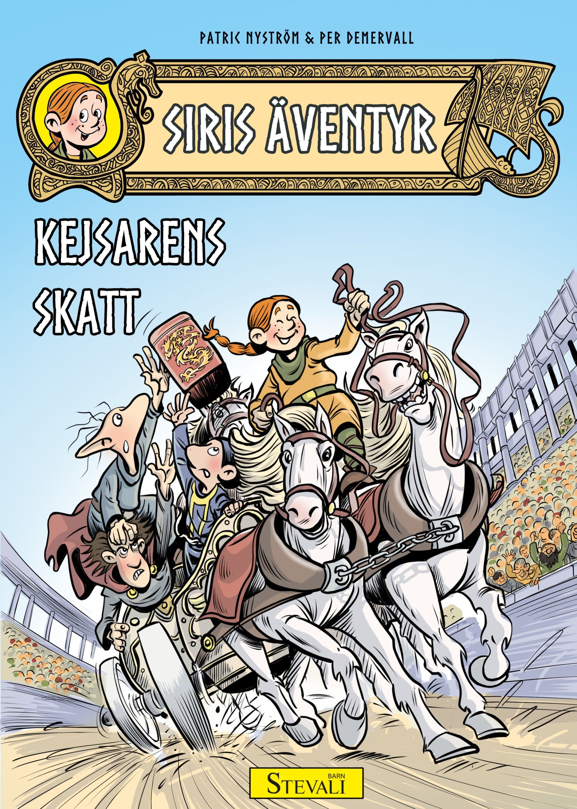 Barnboken Siris äventyr: Kejsarens skatt är skriven av Patric Nyström och illustrerad av Per Demervall på Stevali Bokförlag.