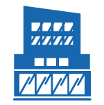 Icon of a building with large windows.