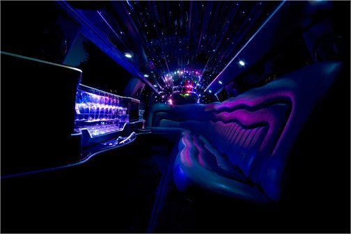 Inside The Limousine With Colourful Lights — Superstretch300 Limousines in Golden Beach, QLD