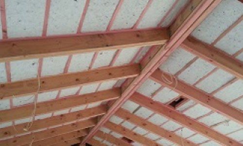Roof insulation in progress