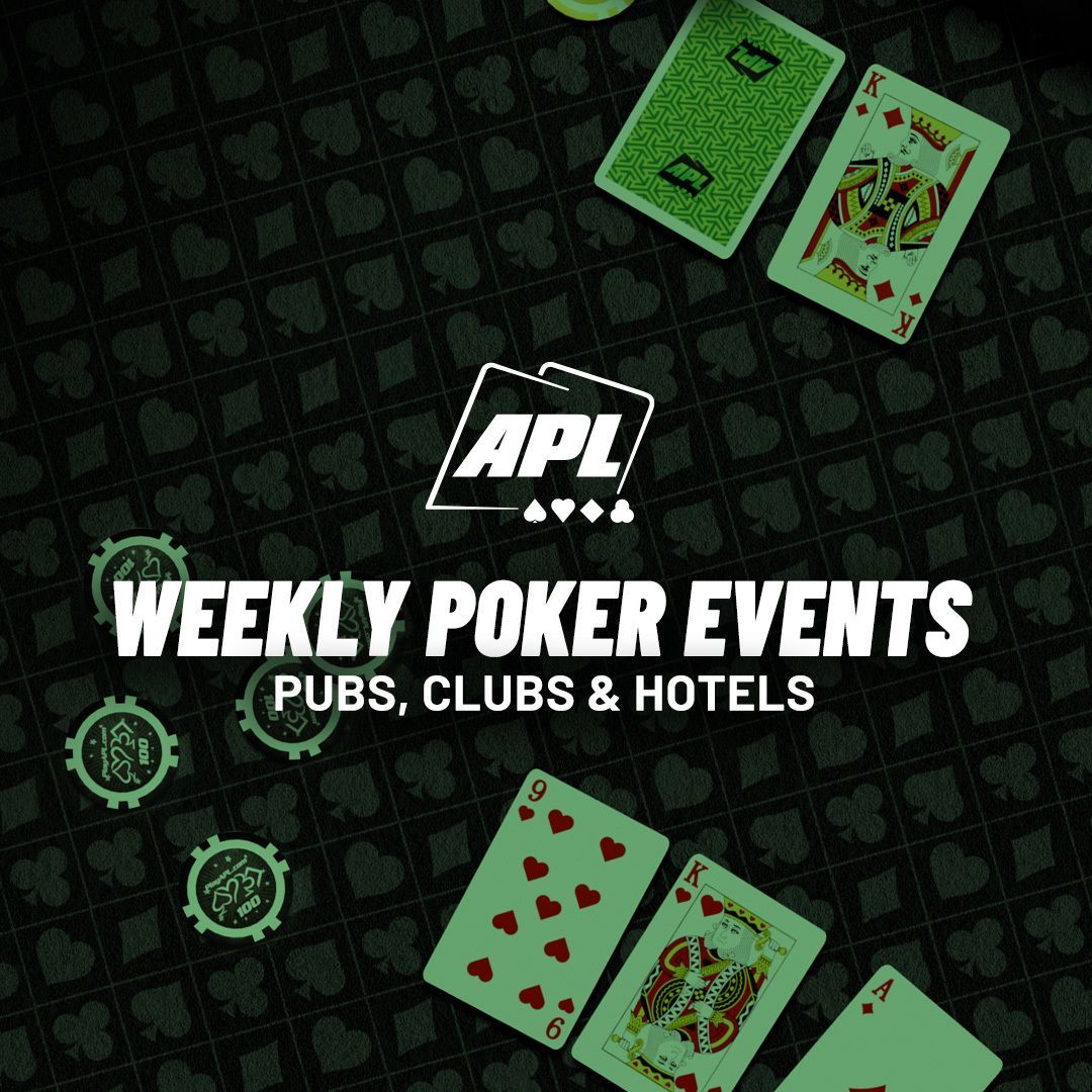 An advertisement for weekly poker events pubs clubs and hotels