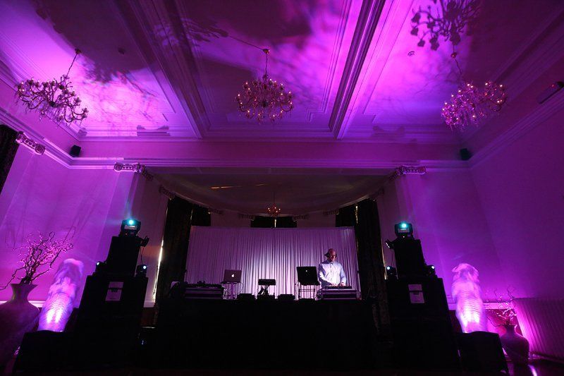 Large multi-dj setup in the Monboucher Room at Beamish Hall