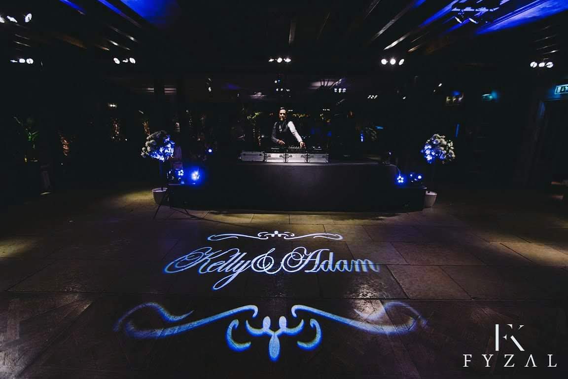 Monogram on the dancefloor at Le Petit Chataeu