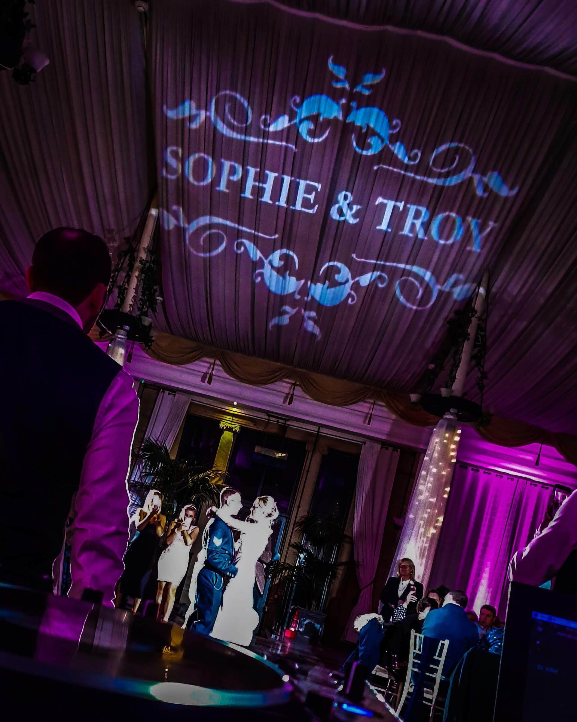Monogram on the ceiling in the Winter Gardens at Beamish Hall