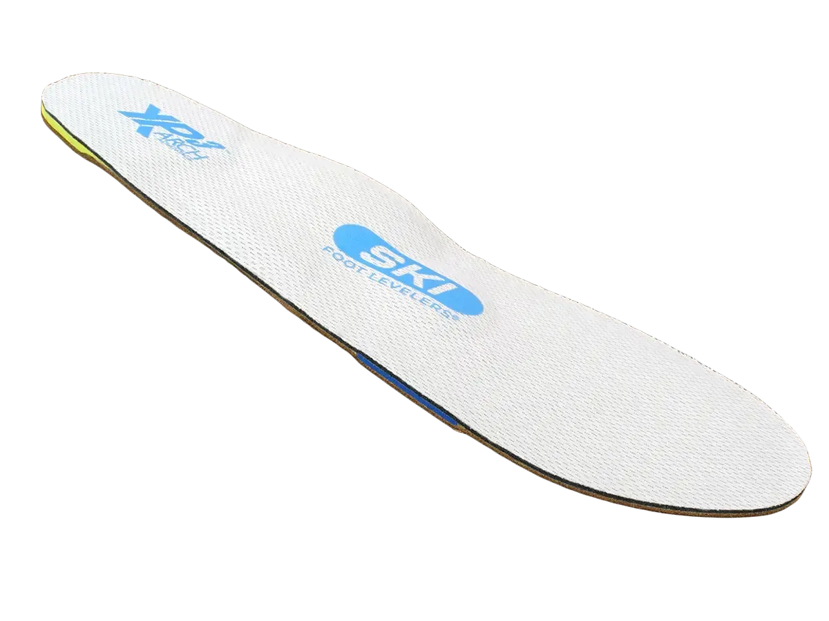 White ski boot insole with blue
