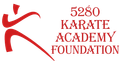The logo for the karate academy foundation is red and white