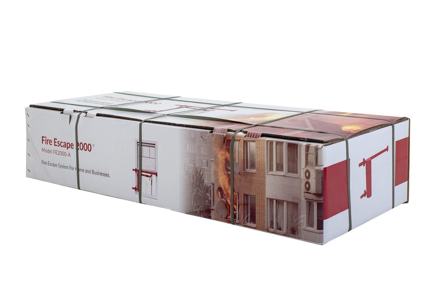 A cardboard box with a picture of a building on it