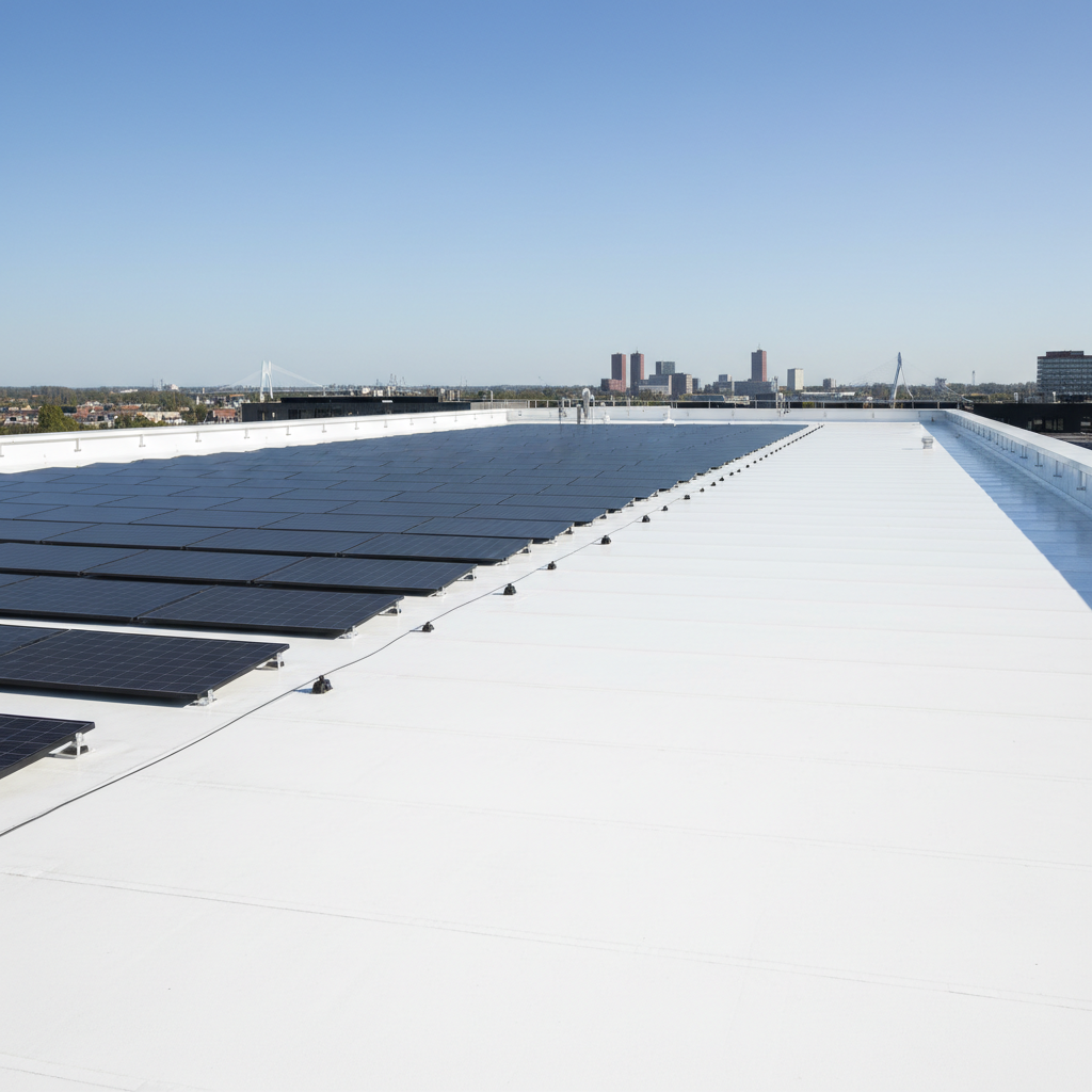 duurzaamdak rotterdam met dakisolaite en witte dakbedekking