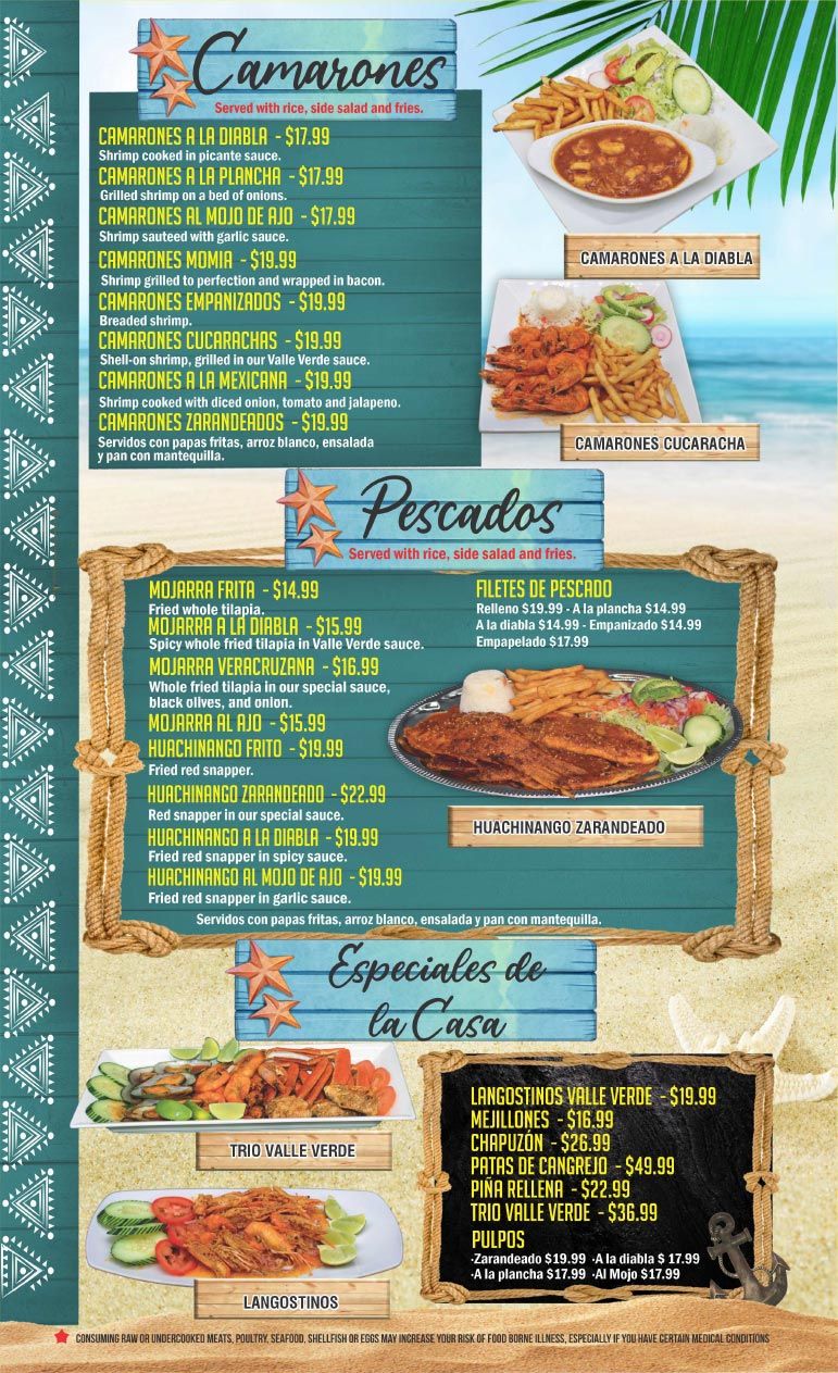 El Gran Valle Verde Hamilton Ohio Dining Menu.