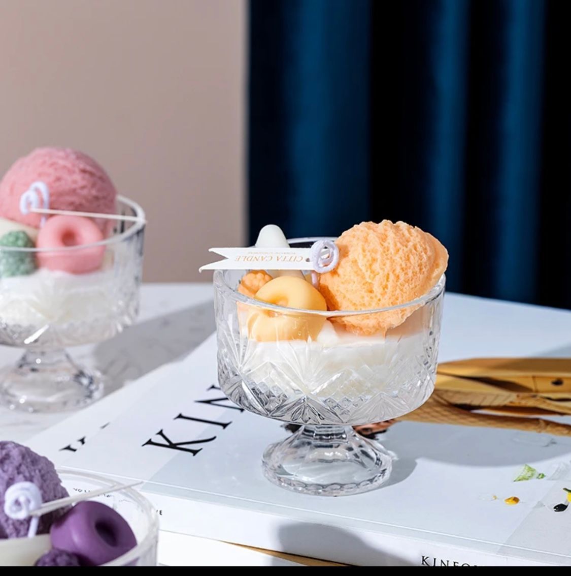 Two Wick Mini Ice Cream Candle