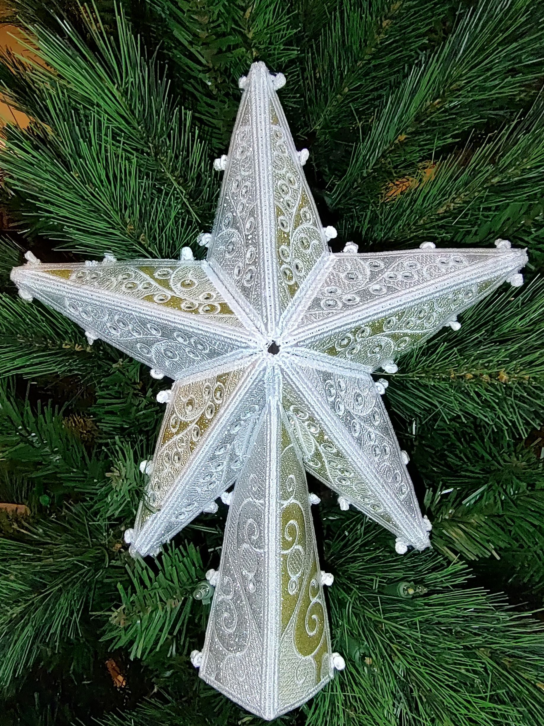 Silver and Gold Star Tree Topper