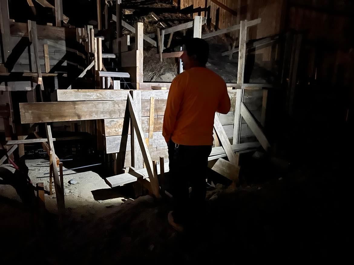 WEST VILLAGE CONCRETE RETAINING WALL FRAMING NIGHT