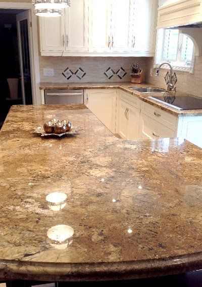Minsk Gold Granite Kitchen Island Countertop