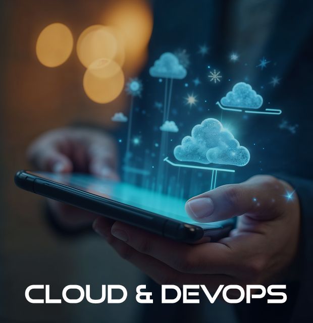 A person holding a cell phone with clouds coming out of it