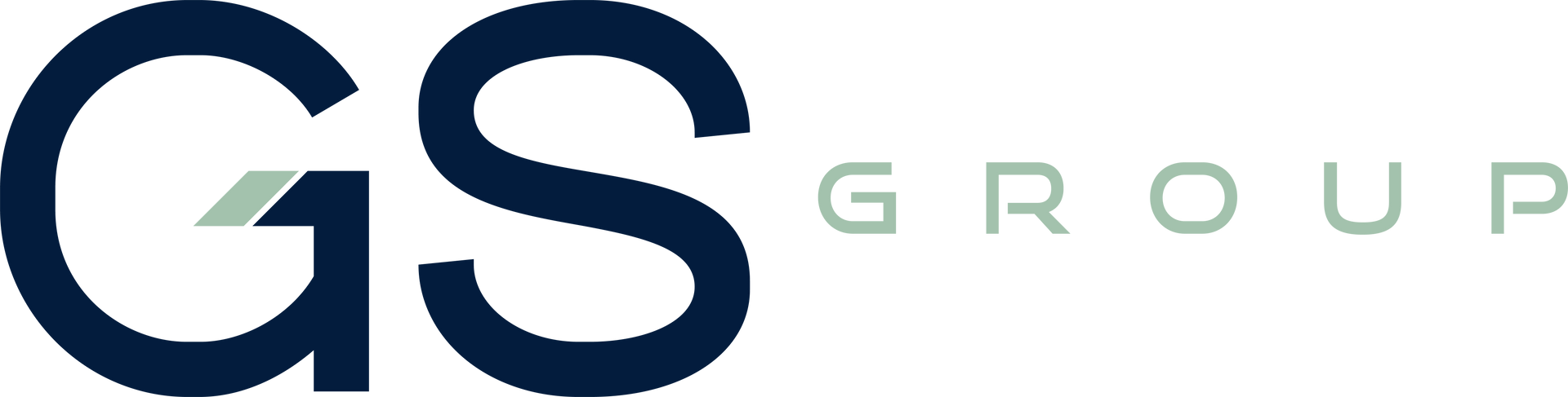 A blue and white logo for gs group
