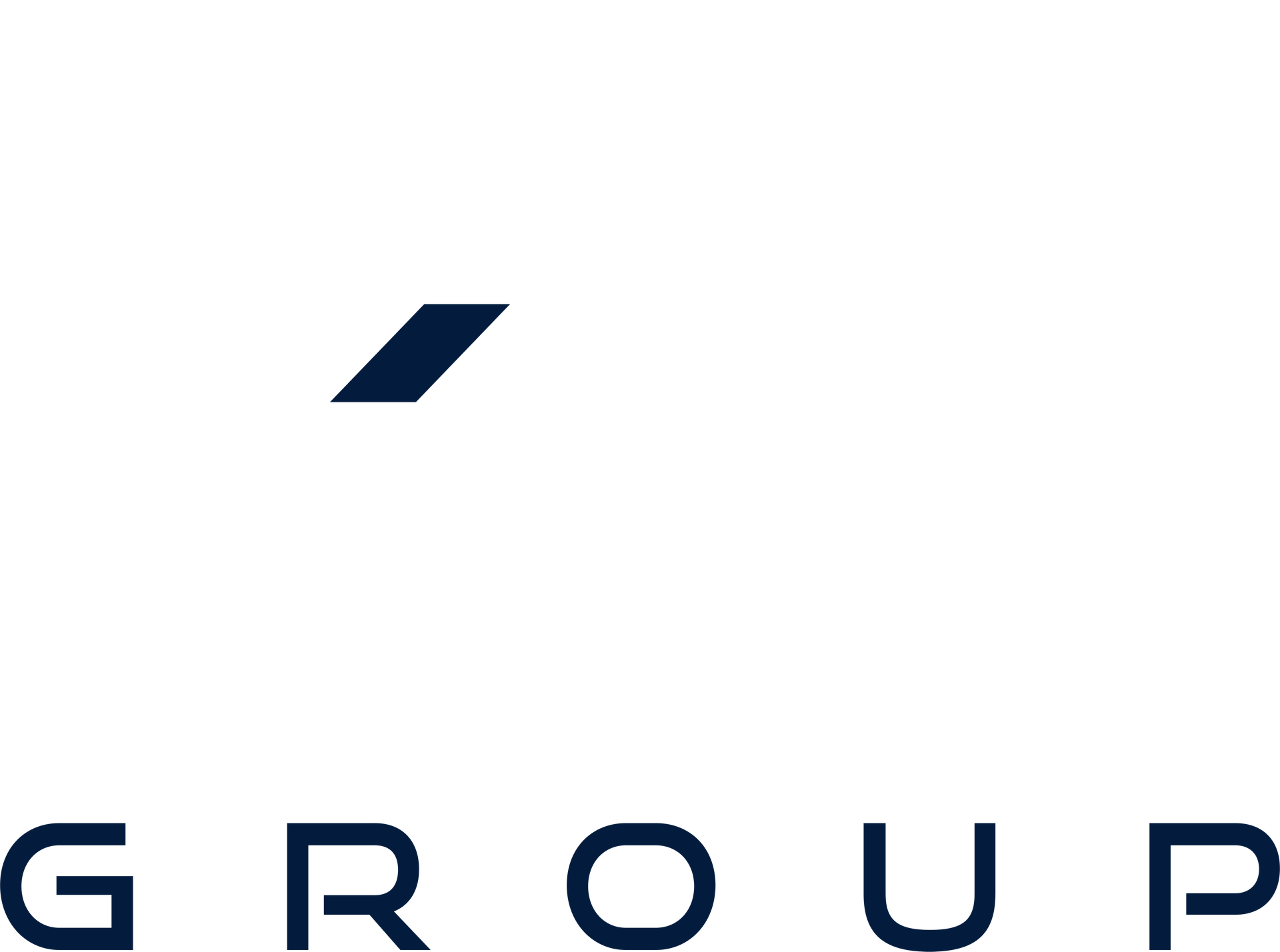 A group logo with a blue arrow and the word group on a white background.