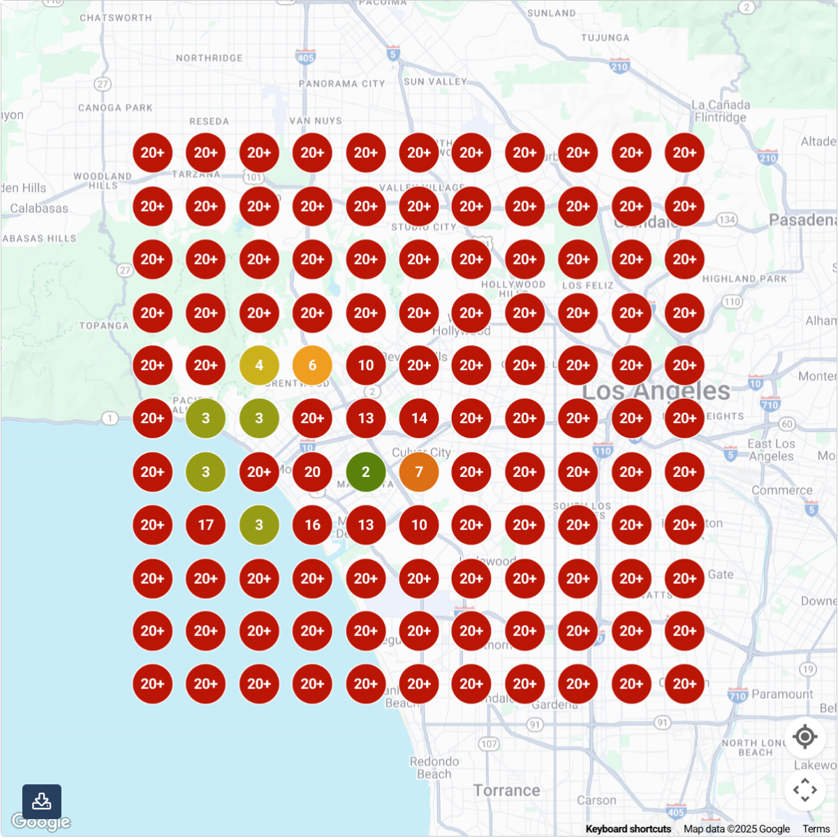 Before and after RC Heating heatmap post 60-days