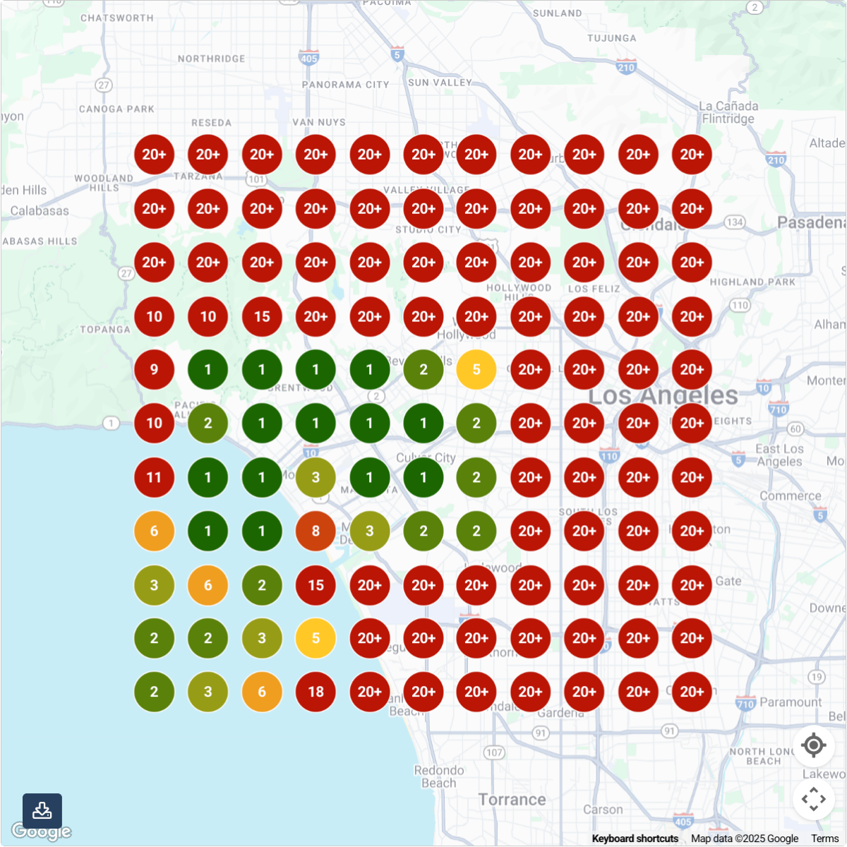 Before and after RC Heating heatmap pre-60-days