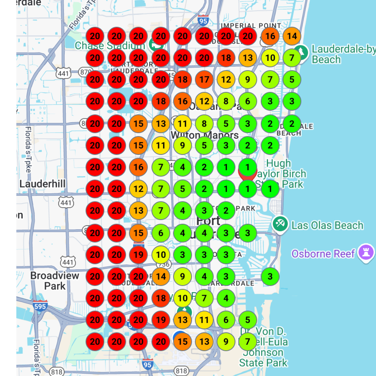 Before and after Campina Envios heatmap May 21st