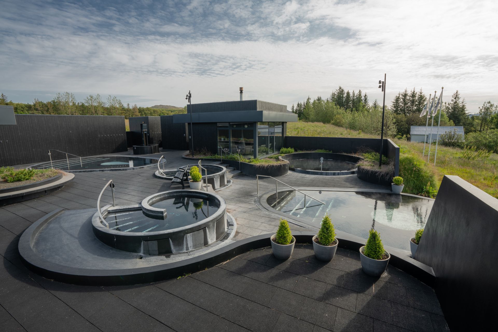 Unique pool design at krauma Geothermal, icelandic modern architecture