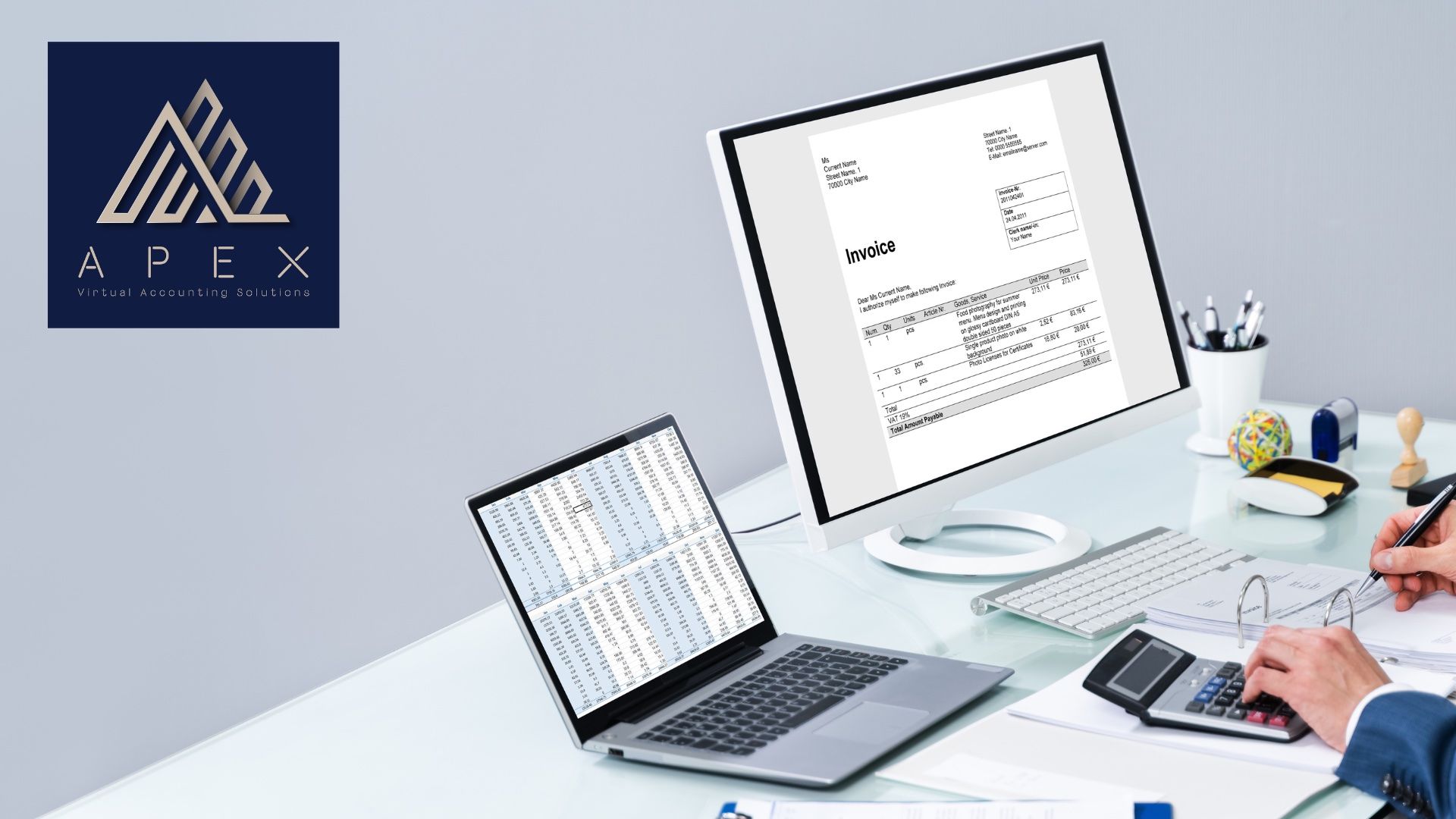 Apex Virtual Accounting Solutions does your bookkeeping and financial processes for you.
