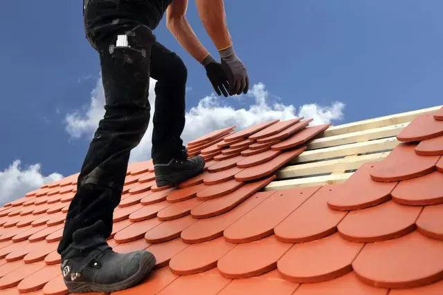 An image showcasing the installation process of a gutter guard system.