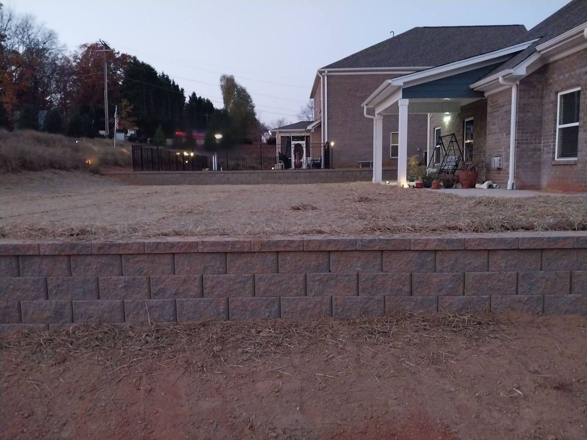 Retaining wall finished product for client in Winston Salem, NC