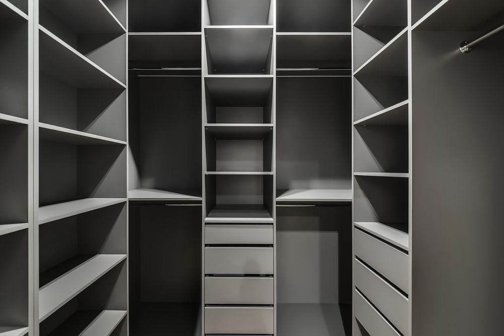 A Walk in Closet with Lots of Shelves and Drawers — Rodney Lees Cabinetmaking In Alstonville, NSW