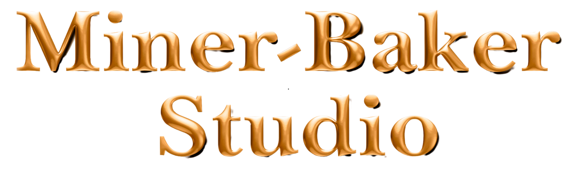 A logo for miner baker studio with a white background