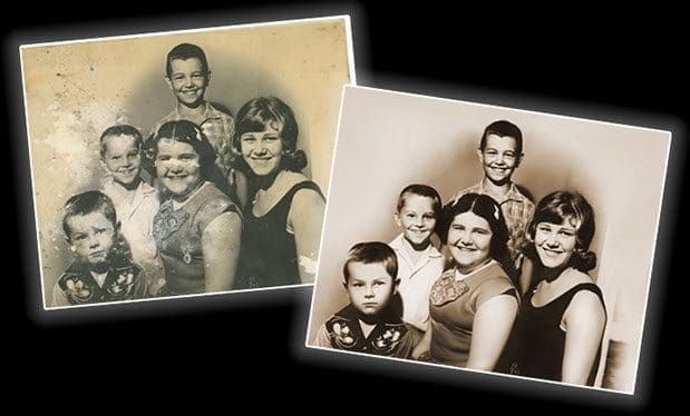 A black and white photo of a group of people