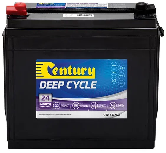 A Century Deep Cycle Battery Is Shown On A White Background — Affordable Caravan Repairs in Bundaberg, QLD