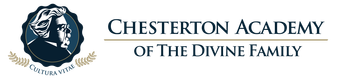 A logo for the chesterton academy of the divine family
