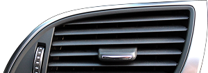 Car air vent, dark gray with silver trim and a central adjustable piece. | Auto Source Of West Michigan