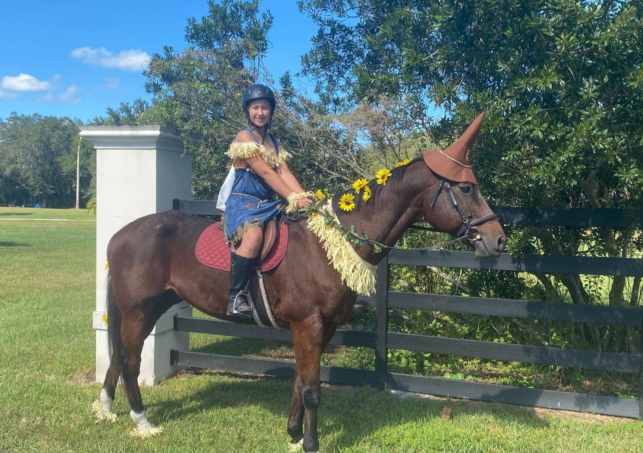 A woman is riding a brown horse behind a fence.