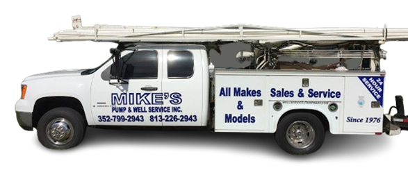 A white truck that says mike 's on the side A white truck that says mike 's on the side