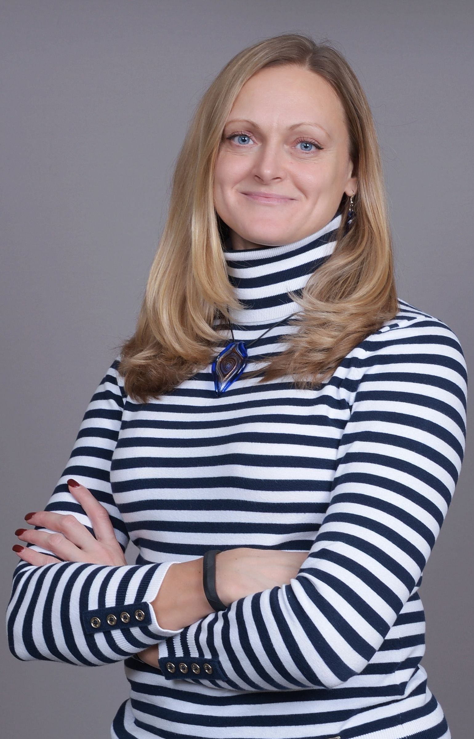 A woman is standing.