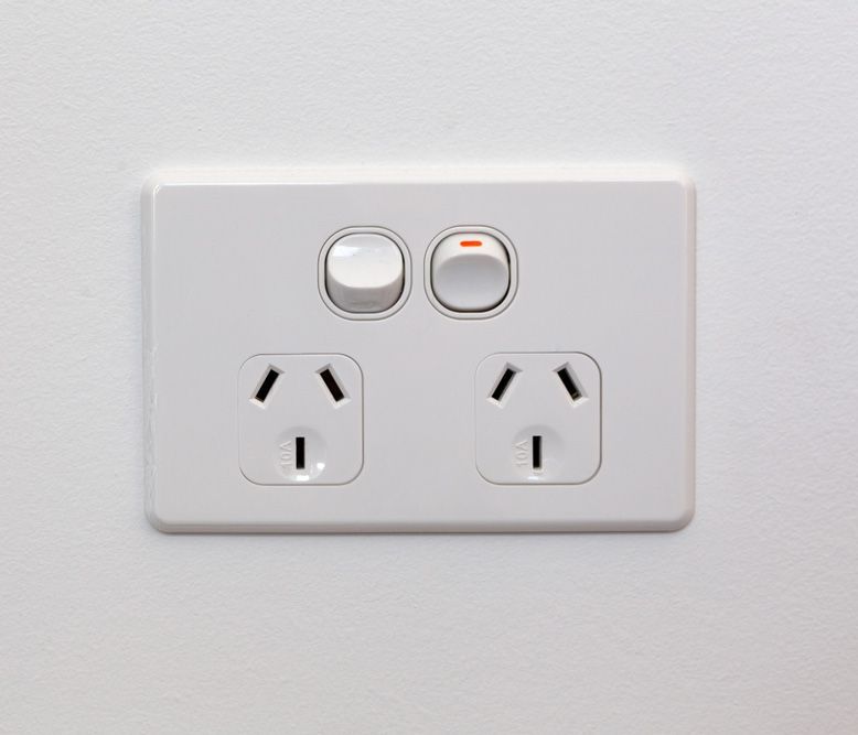 An Electrical Outlet with Two Outlets and a Switch — Mozzlec Electrical in Urangan, QLD