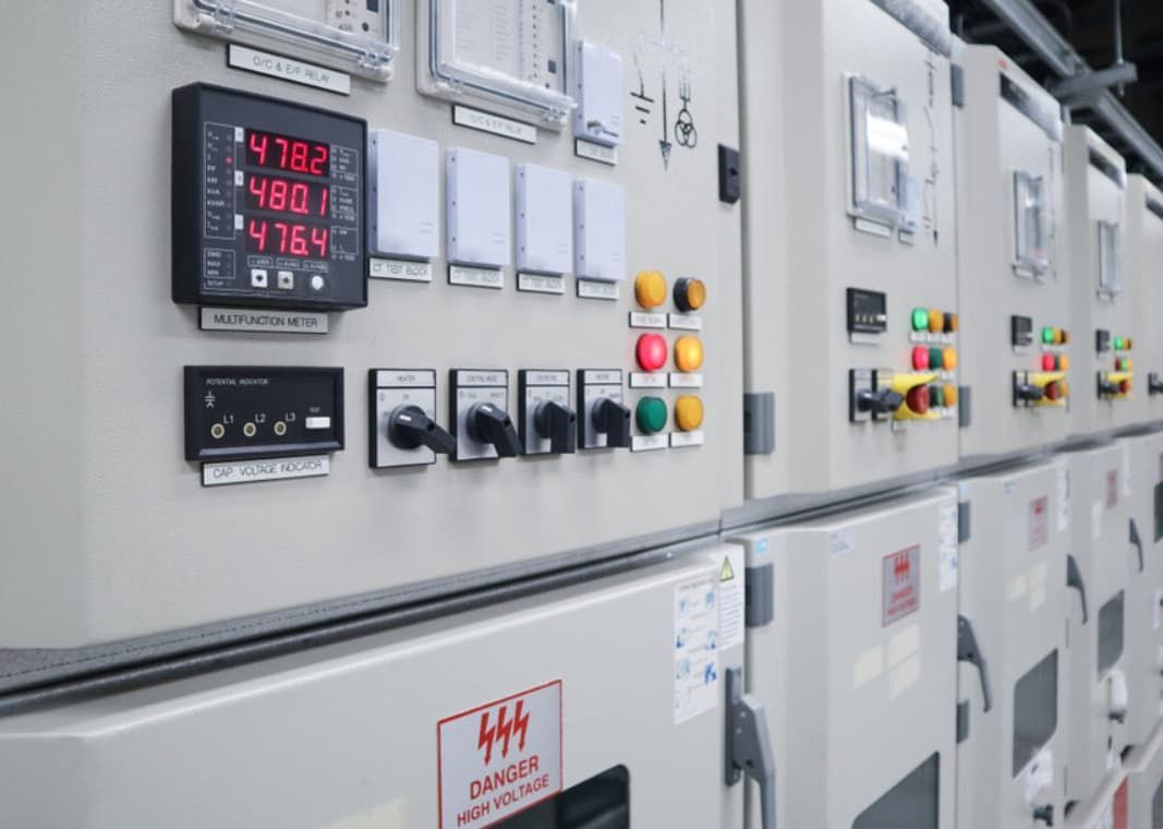 A Row Of Electrical Panels With A Lot Of Buttons And Switches On Them — Mozzlec Electrical In Urangan, QLD